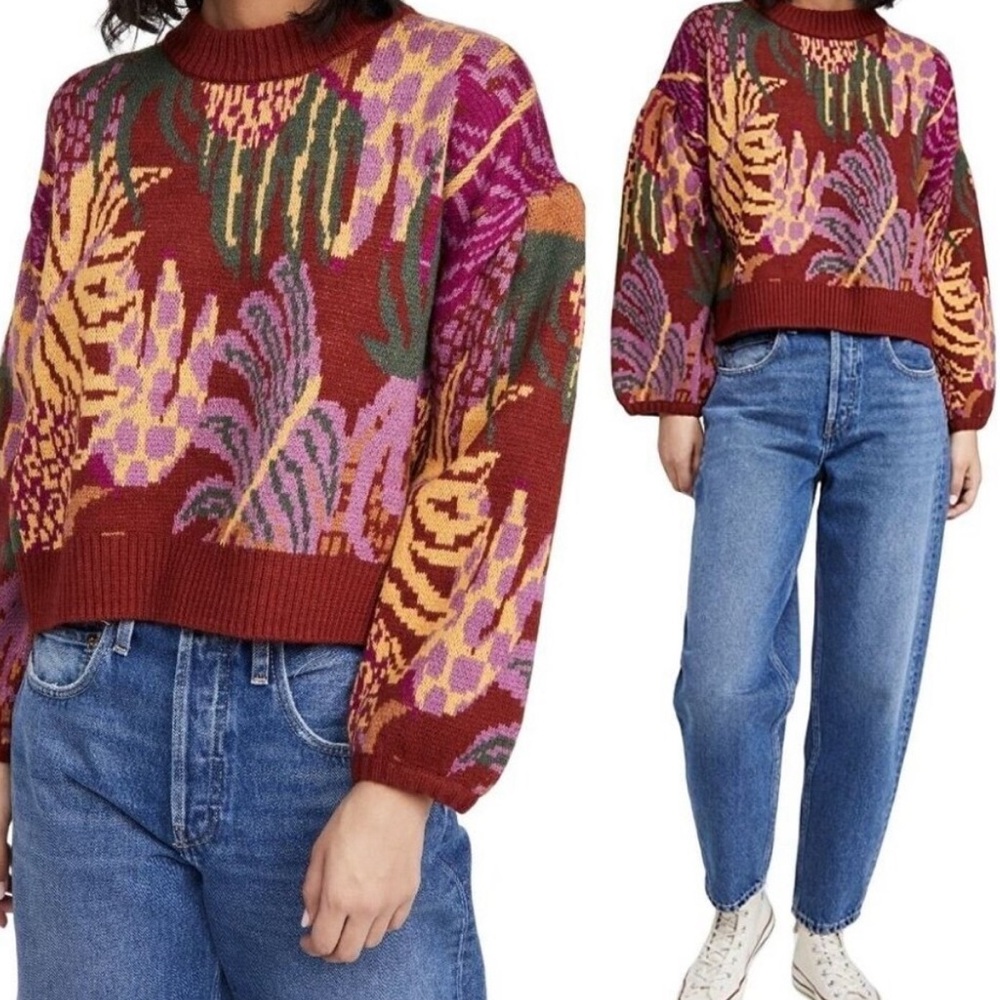 Farm Rio Graphic Jungle Sweater size S